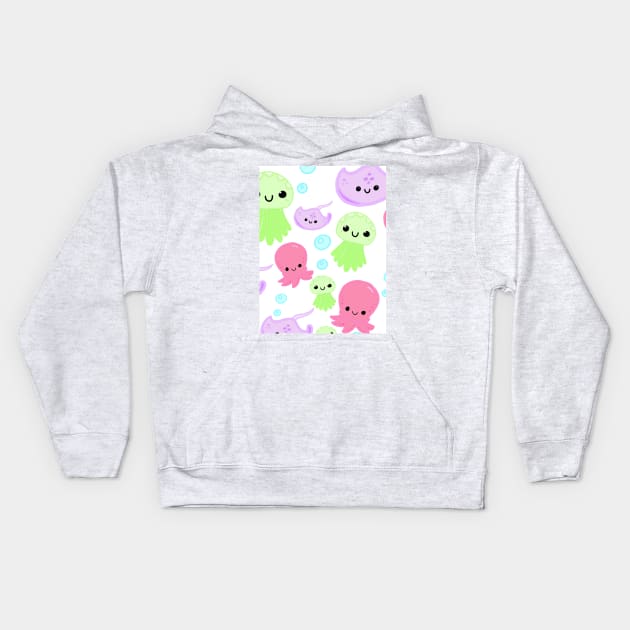 Kawaii under the sea Kids Hoodie by SturgesC